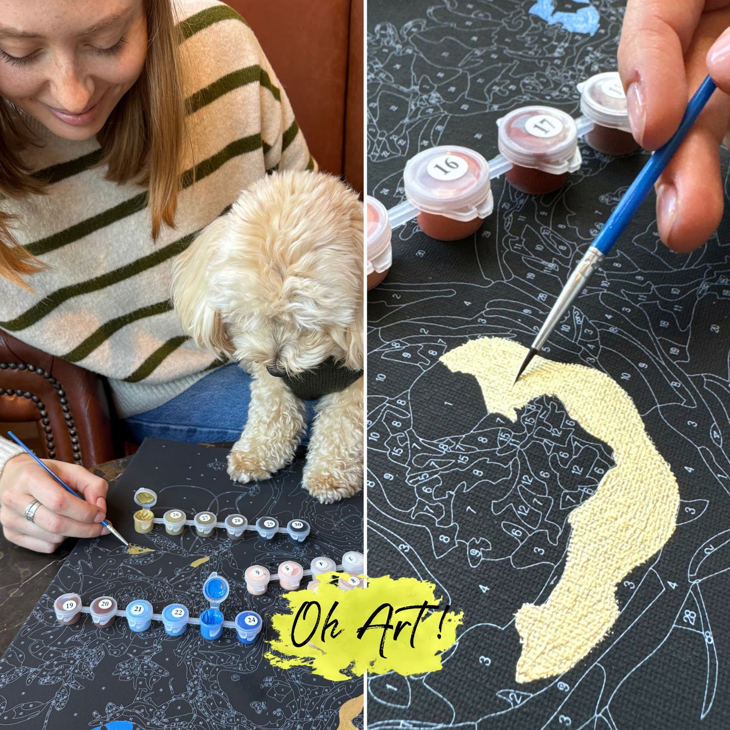 Delikatne kwiaty ze złotą farbą