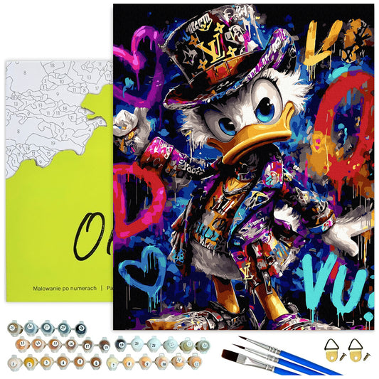Kaczor Donald w stylu graffiti – malowanie po numerach Oh Art