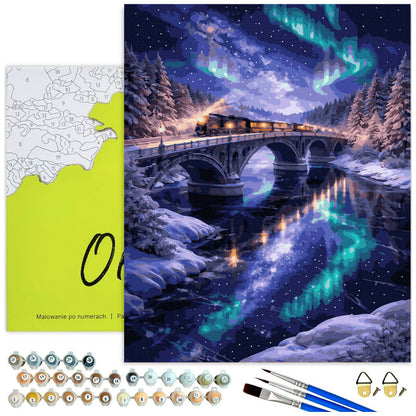 Zorza nad mostem – malowanie po numerach Oh Art