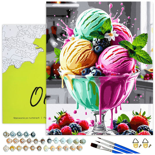 Owocowe lody – malowanie po numerach Oh Art
