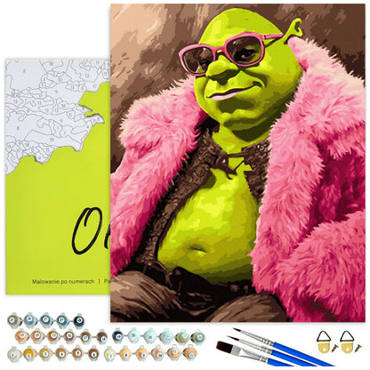 Shrek w różowym futrze – malowanie po numerach Oh Art
