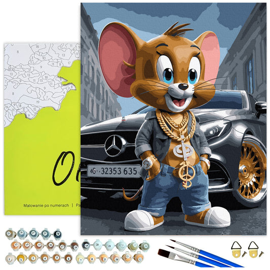 Jerry i luksusowe auto – malowanie po numerach Oh Art