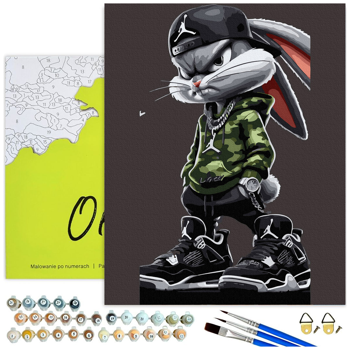 Królik Bugs w stylu street – malowanie po numerach Oh Art