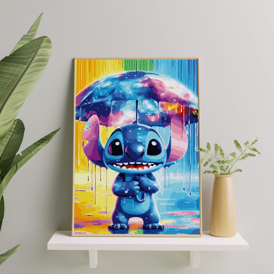 Stitch w deszczu